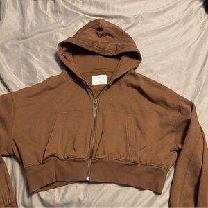 Aeropostale Brown Cropped Hoodie